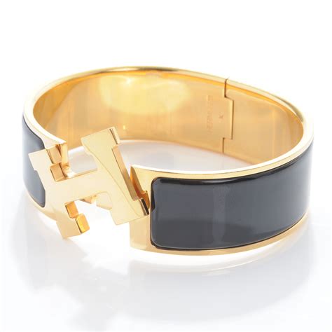 bracelet hermes noir et or|hermes clac h bracelet.